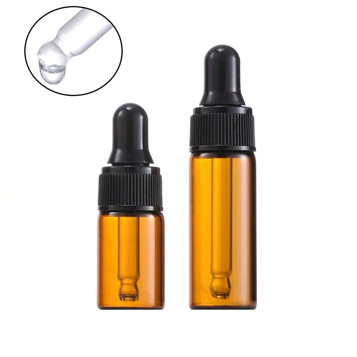 Juice Bottle Dropper - 10 szt. ciemnych, bursztynowych szklanych butelek