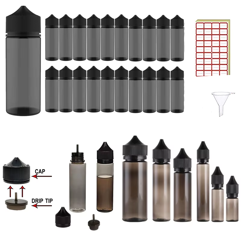 Juice Bottle Dropper - 20 szt. 30-120 ml PET pusta
